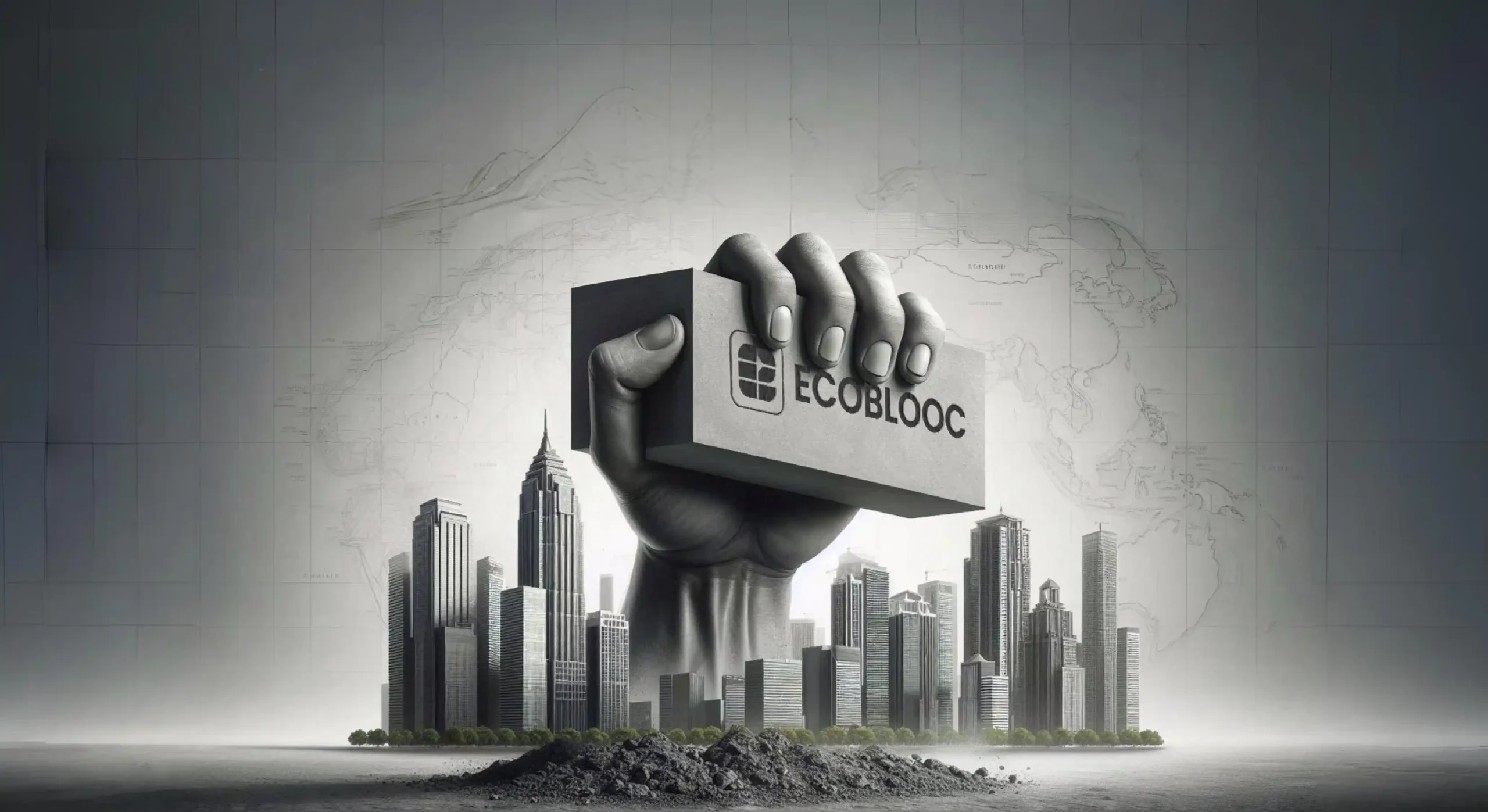 Grey color hand holding aac block in hand